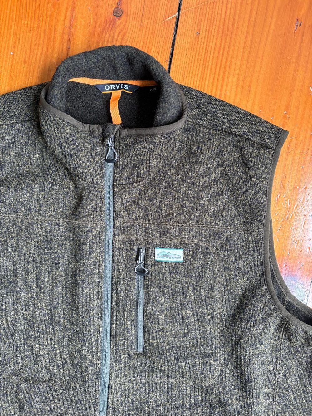Orvis Men's Olive Green Heather Full-Zip Fleece Vest